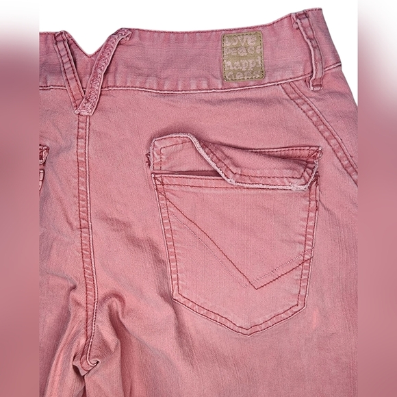 MUDD pink baggy denim shorts/jorts juniors size 9 - Picture 5 of 7